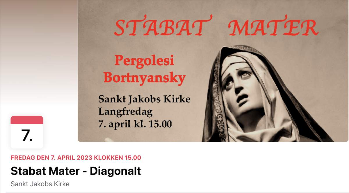 Stabat Mater by Pergolesi on Good Friday